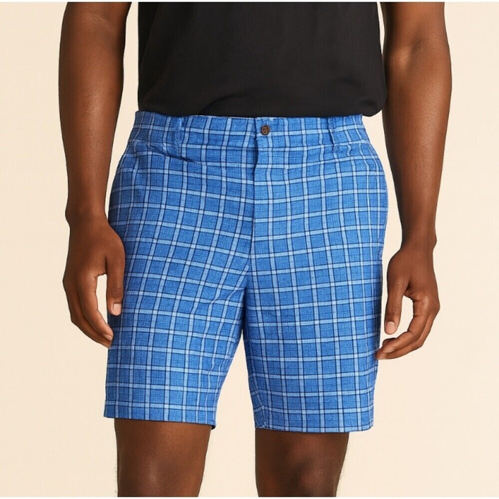 Callaway men's golf shorts blue checkered SZ 36" Lightweight breathable